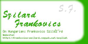 szilard frankovics business card